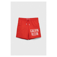 Dětské plavkové šortky Calvin Klein Jeans vínová barva