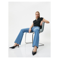 Koton Flare Jeans Slim Fit Standard Waist Flexible Cotton Pocket - Victoria Jean