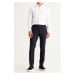 ALTINYILDIZ CLASSICS Men's Navy Blue Slim Fit Slim Fit Side Pockets Elastic Waist Classic Fabric