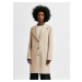 Béžový kabát s příměsí vlny Selected Femme New Sasja