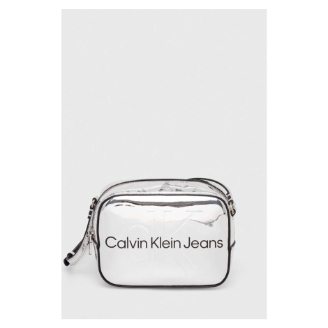 Kabelka Calvin Klein Jeans stříbrná barva, K60K611858