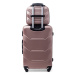 Rogal Zlato-růžová sada 2 luxusních plastových kufrů "Luxury" - M (35l), L (65l)