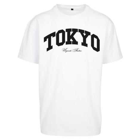 Oversize tričko Tokyo College bílé MT Upscale