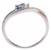 Prsten stříbrný s broušeným modrým safírem a zirkonem Ag 925 031121 SAF - 62 mm , 1,25 g