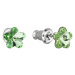 Náušnice bižuterie se Swarovski krystaly zelená kytička 51051.3