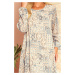 HANNAH - Dámské šifonové šaty s výstřihem na zádech a s béžovo-světle modrým vzorem typu "boho" 