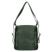Dámská kožená batůžko kabelka Italia Maura - tmavě zelená