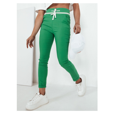 Zelené kalhoty s vysokým pasem TONTA Zelená BASIC
