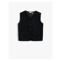 Koton V Neck Vest Cotton Quilted Lined