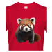 Pánské tričko s červenou pandou - krásný barevný motiv s plnými barvami