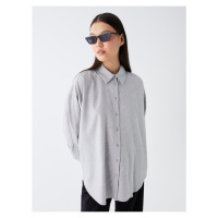 LC Waikiki Shirt Collar Plain Long Sleeve Poplin Women's Tunic