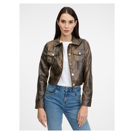 Hnědá dámská vzorovaná koženková bunda ORSAY - Dámské