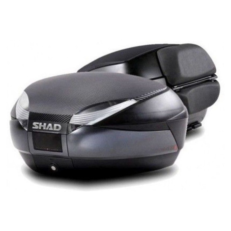 SHAD Vrchní kufr na motorku SHAD SH48 D0B48306R Tmavě šedý with backrest, carbon cover and PREMI
