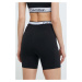 Tréninkové šortky Calvin Klein Performance černá barva, s potiskem, high waist