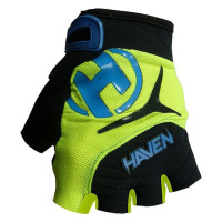 HAVEN Cyklistické rukavice krátkoprsté - DEMO KIDS - zelená/modrá