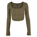 Ladies Short Rib Corsage Longsleeve - olive