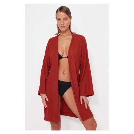 Trendyol Tile Belted Mini Woven Kimono & Caftan