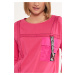 Monnari Trička Dámské tričko s ozdobným štítkem Pink