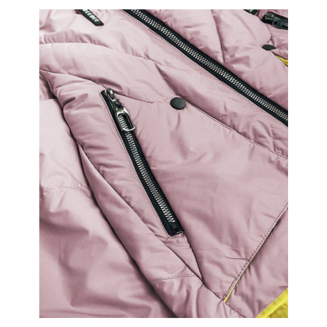 Růžová dámská asymetrická bunda (0955#) DARK SNOW