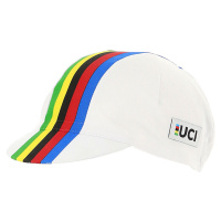 SANTINI Cyklistická čepice - UCI RAINBOW - bílá/duhová