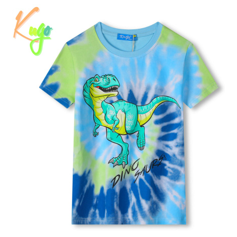 Chlapecké tričko - KUGO FC0301, modrá / zelený dinosaurus Barva: Modrá