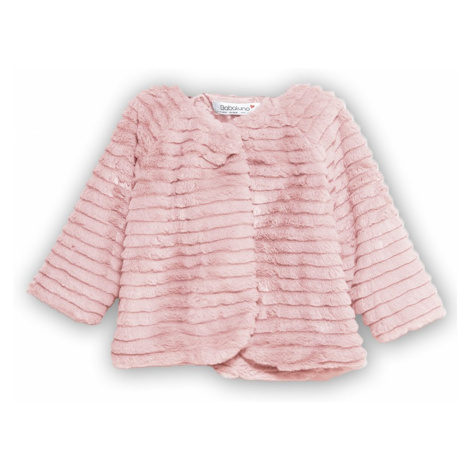 Kabátek kojenecký chlupatý s bavlněnou podšívkou, Minoti, BOW 2, růžová