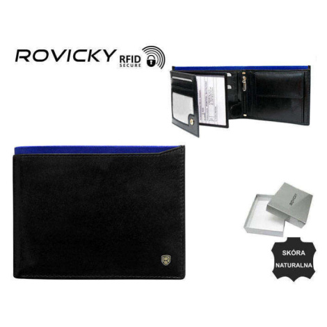 Pánské peněženky Pánská kožená peněženka N992 RVT Black+Na black FPrice