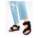 Stylové černé sandály dámské bez podpatku