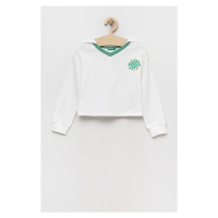 Mikina United Colors of Benetton bílá barva, s kapucí, vzorovaná