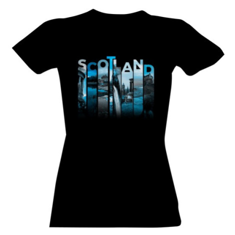 Dámské tričko Nápis Skotsko s fotkami
