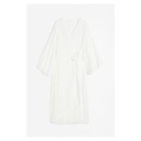 H & M - Dlouhé zavinovací šaty - bílá