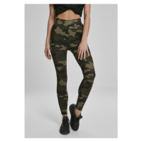 Ladies High Waist Camo Tech Leggings - wood camo