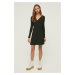 Trendyol Black Double Breasted Mini Knitted Dress