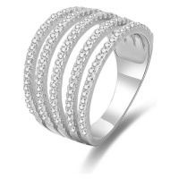 Beneto Stříbrný prsten se zirkony AGG346