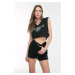 Trendyol Black Ripped Mini Denim Shorts