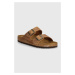 Kožené pantofle Birkenstock Arizona pánské, hnědá barva, 1028272