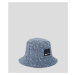 Klobouk karl lagerfeld jeans boucle denim bucket hat modrá