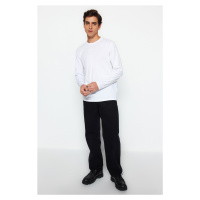Trendyol Bílá Základní Běžný / Real Fit Tričkový Dlouhý rukáv 100% bavlna Tričko