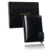 Black small wallet for men made of BADURA leather