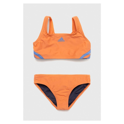 Dvoudílné dětské plavky adidas Performance 3S BIKINI oranžová barva