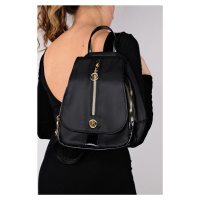 LuviShoes TENSE Black Satin Women's Backpack