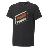 Puma ALPHA HOLIDAY TEE Chlapecké triko, černá, velikost