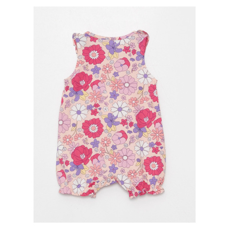 LC Waikiki Crew Neck Printed Baby Girl Rompers