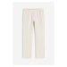 H & M - Lněné kalhoty Regular Fit - bílá