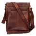 Lagen Pánská kožená taška přes rameno LG-2655 hnědá