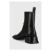 Kožené kotníkové boty Vagabond Shoemakers Blanca dámské, černá barva, na plochém podpatku