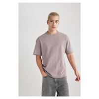 DEFACTO Comfort Fit Crew Neck Washed Faded Effect Short Sleeve T-Shirt