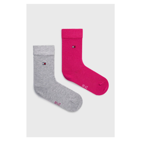 Dětské ponožky Tommy Hilfiger (2-pak) fialová barva