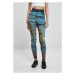 Ladies Cotton Tie Dye High Waist Leggings - black