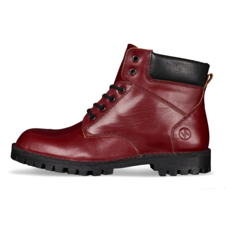 Vasky Farm Low Red - Pánské kožené kotníkové boty červené, se zateplením - zimní obuv Flexiko če